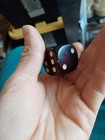 Vtg Bakelite Catalin Dark Translucent Red Sigle Die Dice Rounded Corners 1 1 4 