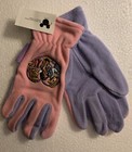 Disney Princess Embroidered Fleece Gloves Pink   Purple Young Girls One Size Nwt