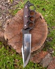 Custom Handmade High Carbon Steel Hunting Bowie Knife With Leather Sheath