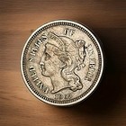 1865 Three Cent Nickel-rare extra Fine Condition 