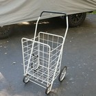 Metal Rolling Flea Market Cart Folding Shopping Utility Large 18x15x24 White  2