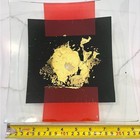 9  Fused Art Glass Dish  Gold Leaf  Shallow Dessert Bowl