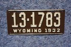 1932 Wyoming License Plate