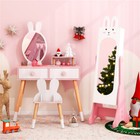 Kid Vanity Set Princess Makeup Dressing Table And Chair Set With Jewelry Armoire