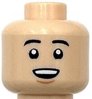 Lego New Light Nougat Minifigure Head Dual Sided Black Eyebrows Chin Dimple
