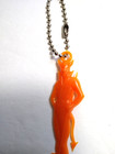 Halloween Plastic Devil Satan Keychain Charm Gothic Spooky Gift Orange Vintage 