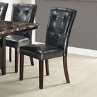 Leather Upholstered Dining Chair  Black set Of 2 