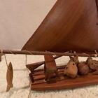Vintage Sailing Ship Boat Wood Wooden Model Pond Yacht Object