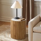 Luxenhome Round Side Table For Living Room 18 9-inch Tall Manufactured Wood Wave