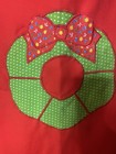 Vintage Christmas Holiday Baking Apron Side Tie Wreath On Front 1 Size Fits Most