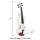4 4 Full Size Acoustic Violin Matte White Spruce Maple Wood Student Starter Kit
