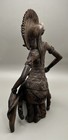 Antique Indonesian Bali Fan  janger Dancer  Sculpture Hand Carved Wood 12 25 