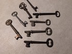 Lot Of 8  Vintage Antique Brass  steel Metal Keys Skeleton Keys Mixed Lot