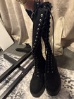 Torrid Black Wide Calf Knee High Lace-up Platform Boots Size 8     New