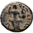 Emperor Theodosius Ii 408-450 Follis Ancient Bronze Coin Roman Byzantine Empire