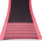 Sushila Vintage Pure Cotton Saree Black Red Hand Woven Ikat Patola Sari Fabric