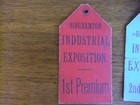 2 Vintage Fair Premium Tags Ribbons Binghamton N Y Industrial Exposition 1900 s