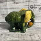 Chinese Tang Sancai Green Porcelain Elephant Statue 6  Tall Animal Sculpture