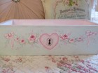 Shabby Chic Style Hand Painted Decorative Box With Heart And Roses