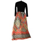 Vintage 1970s Quilted Hostess Gown     Maxi     Xs small     Right Side Seam Pocket