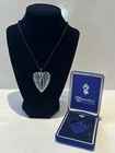 Waterford Heart Crystal Pendant   Cord Necklace In Original Box Vtg Valentine   s