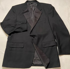 Tuxedo Jacket By Martino Uomo Moda Black Satin Trim Size 44r Excellent Condition