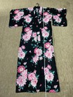 Yukata Black Handmade Peony Pink Kimono Style Summer Wear Traditional