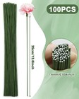 Florist Wire 18 Gauge 100 Pcs  Green Paddle Stem  Christmas Wreath Craft
