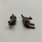Vintage Hagen Renaker Set Of 2 Gray Cats - Lying crouching - Porcelain Figurines