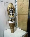Nlb 10    Tall Santa Skull Headdress Draft Beer Tap Handle Knob Gold And Silver