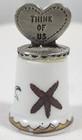 Vintage Gimbels Porcelain pewter Lobster Starfish Nautical Thimble