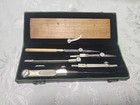 Vintage Drafting Tools With Case Set Is Complete 7pc   Case