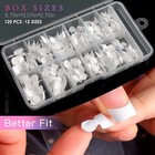 Short French Nail Tips 120 Pcs Acrylic White Short Nail Tips  12 Different Sizes