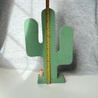 Vintage Southwestern Wooden Saguaro Cactus Shelf Sage Green Desert Decor 12in