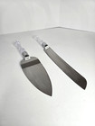 Lushig Wedding Cake Knife And Server Set Silver Acrylic Faux Crystal Handles