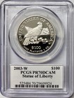 2003-w  100 1oz Platinum American Eagle Pcgs Pr-70 Dcam Mercanti