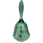 Vintage Fenton Green Floral Hand Painted Signed Art Glass Bell 6 75  Tall