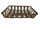 Metal Tobacco Basket Strapping Woven India Vtg Display Decor Rectangle Brass 