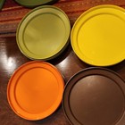 Set Of 11 Vintage Tupperware Circle Plates Harvest Colors Camping 1970 s 