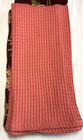 April Cornell Kitchen Towels  3  Brown Mums Coral Waffle Weave 100  Cotton Nwt