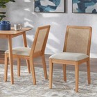 Buylateral Set Of 2 Newington Cane Dining Chair Light Oak Beige