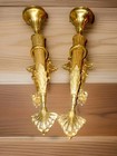 Pair Of Large Antique French Empire Gilded Brass Sconces Torch 16 