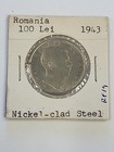 1943 Romania 100 Lei Nickel-clad Steel Coin Aun   Rf19