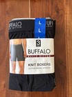 Buffalo David Bitton Men   s Knit Boxers - 3-pack Cotton Modal Stretch L Black Nwt