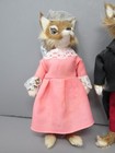 Vintage Mr Mrs Fox Faux Taxiderm Rabbit Fur Bride Groom Figurines 8in