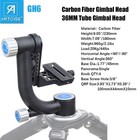 Carbon Fiber Gimbal Tripod Head 720   Panoramic Gimbal Pan Head For Telephoto Len