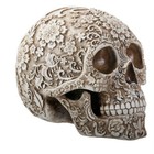 Natural Color Floral Skeleton Skull Day Of The Dead Dia De Los Muertos Figurine