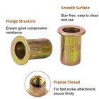 40pcs 1 4-20unc Carbon Steel Rivet Nuts  Flat Head Rivnut  Threaded Insert Nu   