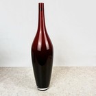 Mcm Blown Glass Ruby Red Bottle Vase Large 17 5  Sleek  Elegant  Decorative     
