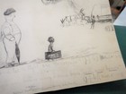 1884 Antique Cartoon Political Pencil Art Sketch W Chester Pa Fat Democrat